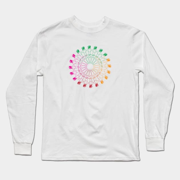 Circle Geometrical colorful design Long Sleeve T-Shirt by Canvas Creations